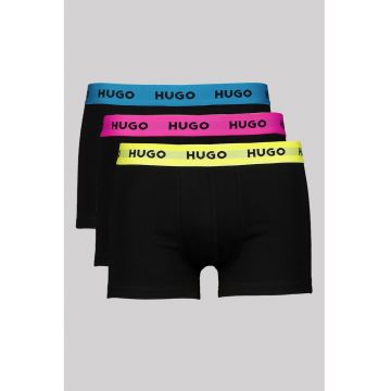 Set de boxeri cu banda elastica cu logo - 3 perechi - Negru/Galben pai