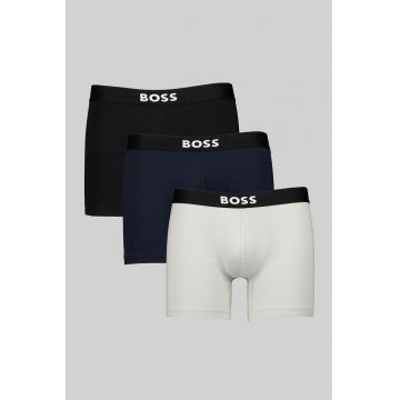 Set de boxeri cu logo One - 3 perechi - Negru/Gri deschis/Albastru ultramarin