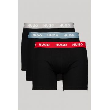 Set de boxeri din amestec de bumbac - 3 perechi - Negru/Gri cenusiu