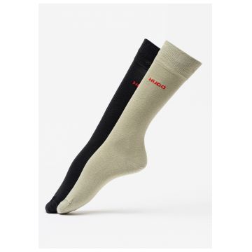 Set de sosete lungi cu logo - 2 perechi - Negru/Verde sparanghel