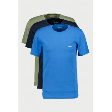 Set de tricouri de casa cu logo - 3 piese - Verde feriga/Albastru