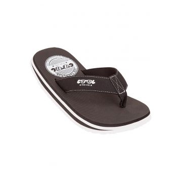 Slapi barbati  model S1SLA025 - talpa cauciuc EVA - curea piele intoarsa - maro
