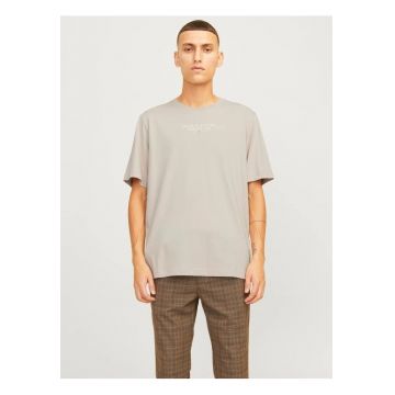Tricou barbati cu imprimeu text Jack & Jones Premium - Crem -