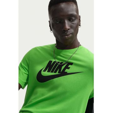 Tricou cu imprimeu logo Icon Futura - Negru stins/Verde lime