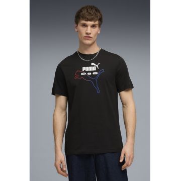 Tricou din bumbac cu imprimeu logo - Rosu/Negru/Albastru royal/Alb optic