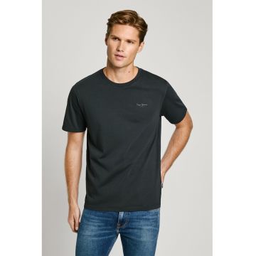 Tricou din bumbac cu logo discret Jacko - Gri antracit