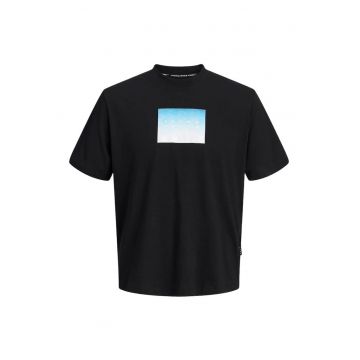 Tricou JACK &JONES Fusion Gradient Box Front 60217 - Negru