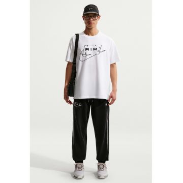 Tricou lejer cu imprimeu logo pe piept - Alb/Negru
