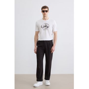 Tricou regular fit cu imprimeu grafic - Negru/Alb optic