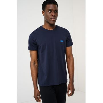 Tricou regular fit de casa cu logo - Albastru ultramarin