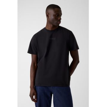 Tricou regular-fit din bumbac cu imprimeu monograma pe partea din spate - Negru