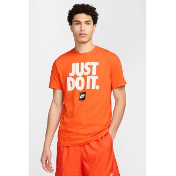 Tricou regular fit din bumbac cu imprimeu Sportswear - Alb/Portocaliu mandarina