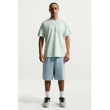 Tricou relaxed fit cu broderie logo Premium Essentials - Verde pal