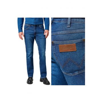 Blugi Barbati -  Greensboro - Straight Fit - Talie Media - Fermoar - Lungi - 5 Buzunare - Bumbac - W30-L34 US - Albastru