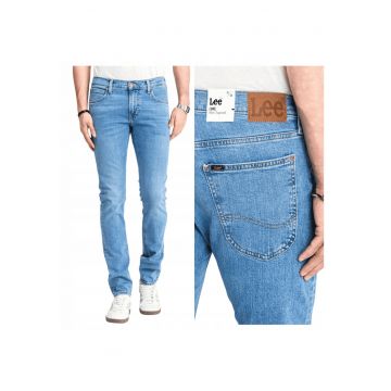 Blugi Barbati -  Luke - Slim Fit - Talie Media - Fermoar - Lungi - 5 Buzunare - Bumbac - W31-L30 US - Albastru