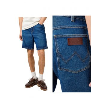 Blugi Barbati Scurti -  Frontier Short - Straight Fit - Talie Media - Fermoar - Scurti - 5 Buzunare - Bumbac - Albastru - Albastru