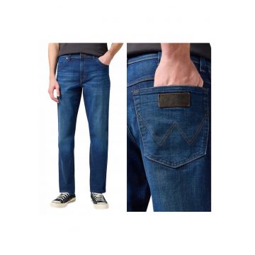 Blugi Barbati -  Texas - Straight Fit - Talie Media - Fermoar - Lungi - 5 Buzunare - Bumbac - W30-L30 US - Albastru