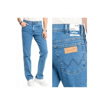 Blugi Barbati -  Texas - Straight Fit - Talie Media - Fermoar - Lungi - 5 Buzunare - Bumbac - W30-L34 US - Albastru