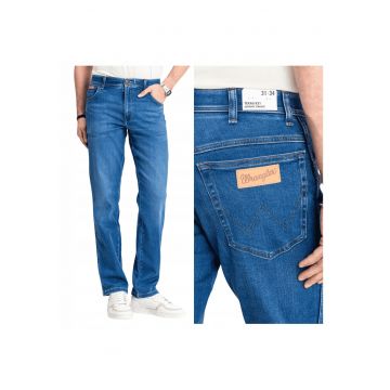 Blugi Barbati -  Texas - Straight Fit - Talie Media - Fermoar - Lungi - 5 Buzunare - Bumbac - W31-L30 US - Albastru
