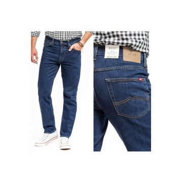 Blugi Barbati -  Tramper Tapered - Slim Fit - Talie Media - Fermoar - Lungi - 5 Buzunare - Bumbac - Albastru - Albastru