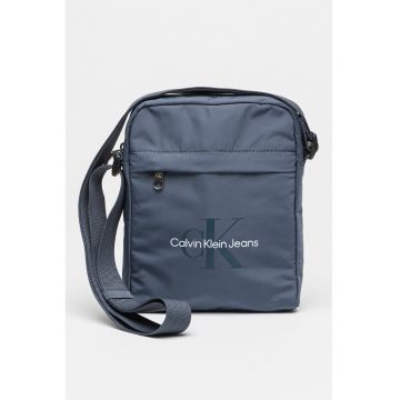 Geanta crossbody cu logo - Albastru inchis