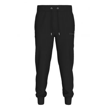 Pantaloni conici cu snur in talie - Negru