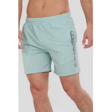 Pantaloni scurti de baie cu imprimeu logo Bono - Gri deschis/Verde pal