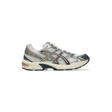 Pantofi sport din plasa cu garnituri din material sintetic Gel-1130 - Maro/Alb murdar/Argintiu