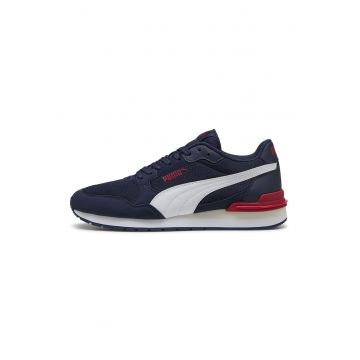 Pantofi sport ST Runner v4 de plasa cu garnituri de piele ecologica - Rosu/Albastru inchis