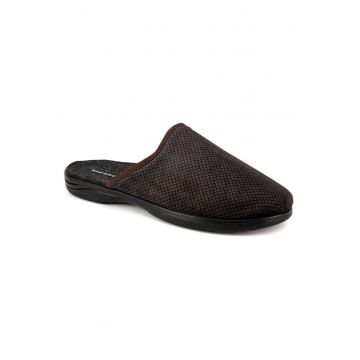 Papuci barbati -  material textil - maro - pentru acasa si relaxare