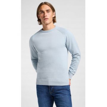 Pulover barbati -  CLEAN RAGLAN SWEATER - slim fit - albastru - bumbac