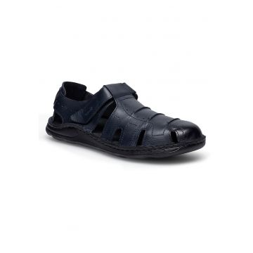 Sandale barbat -  piele naturala - bleumarin - inchidere velcro