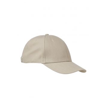 Sapca baseball din amestec de in cu logo lateral brodat - Bej