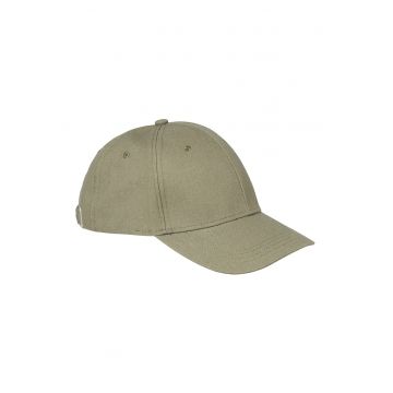 Sapca baseball din amestec de in cu logo lateral brodat - Kaki
