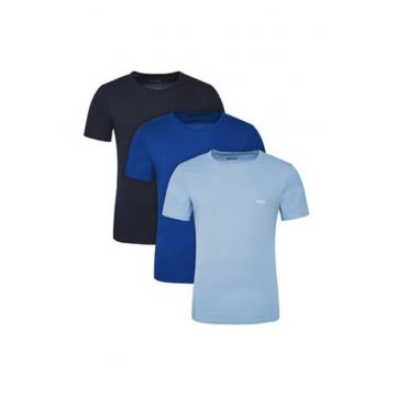 Set de 3 tricouri barbatesti -  albastru - material sintetic