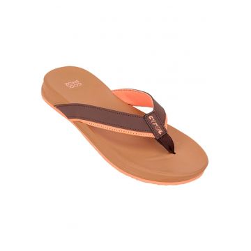 Slapi barbati  model Odyssee S2SLA102 - imitatie de piele - talpa cauciuc - culoare maro