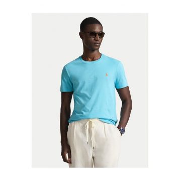 Tricou barbati -  bumbac - albastru - model clasic