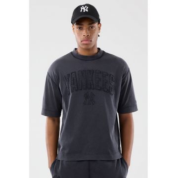 Tricou din amestec de bumbac cu Yankeed in relief - Negru stins
