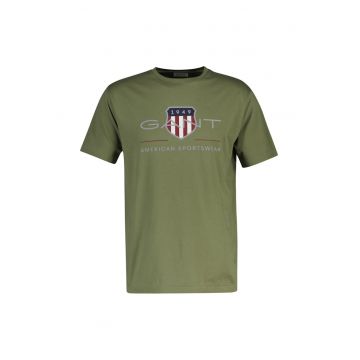Tricou regular fit cu imprimeu logo Archive Shield - Verde feriga