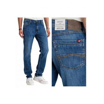 Washington Straight Męskie Spodnie Jeans Klasyczne Proste - Albastru