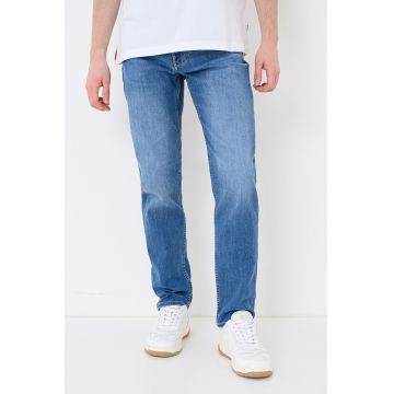 Blugi slim-fit cu aspect decolorat Nelio