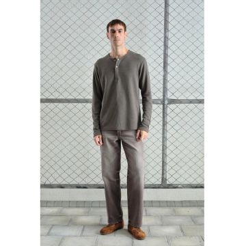 Bluza Barbati  Slim Fit - elastic - natural - poliester-viscoza -