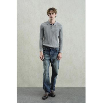 Bluza polo -  Slim Fit - elastic - gri - 100% bumbac