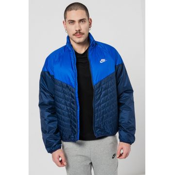 Geaca cu fermoar si maneci raglan - Albastru royal/Bleumarin