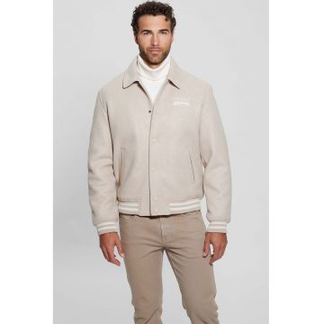 - Jacheta Varsity cu logo brodat - Bej deschis