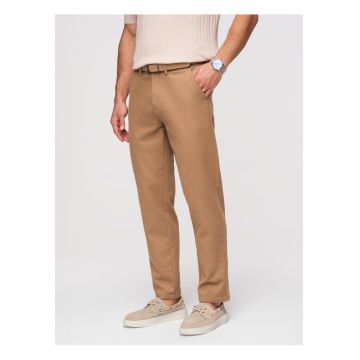 Pantaloni barbati Slim Fit Twill cu Elastan Pantaloni Casual Eleganti - Maro