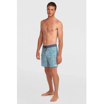 Pantaloni scurti cu talie ajustabila si model - Albastru deschis
