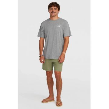 Pantaloni scurti de baie cu imprimeu logo si snur - Verde masliniu