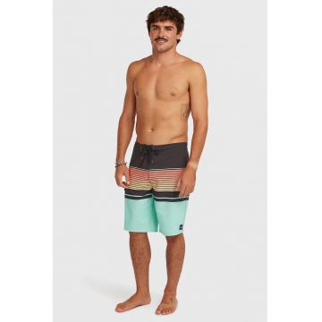 Pantaloni scurti de baie cu model in dungi - Negru/Verde deschis