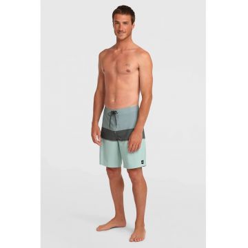 Pantaloni scurti de baie cu model in dungi - Verde pal